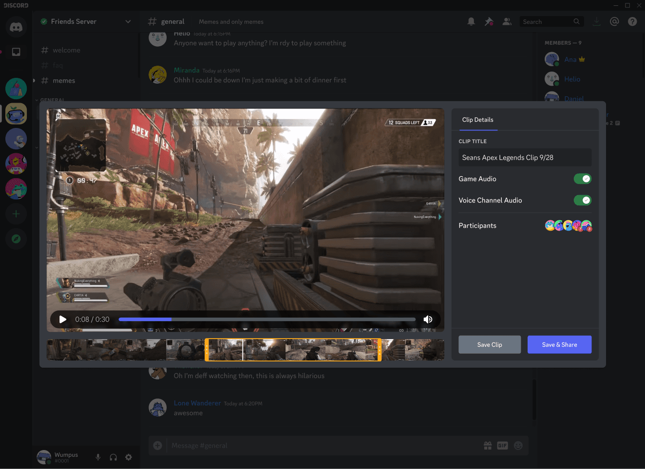 Early explorations for Discord clipping capture and placement